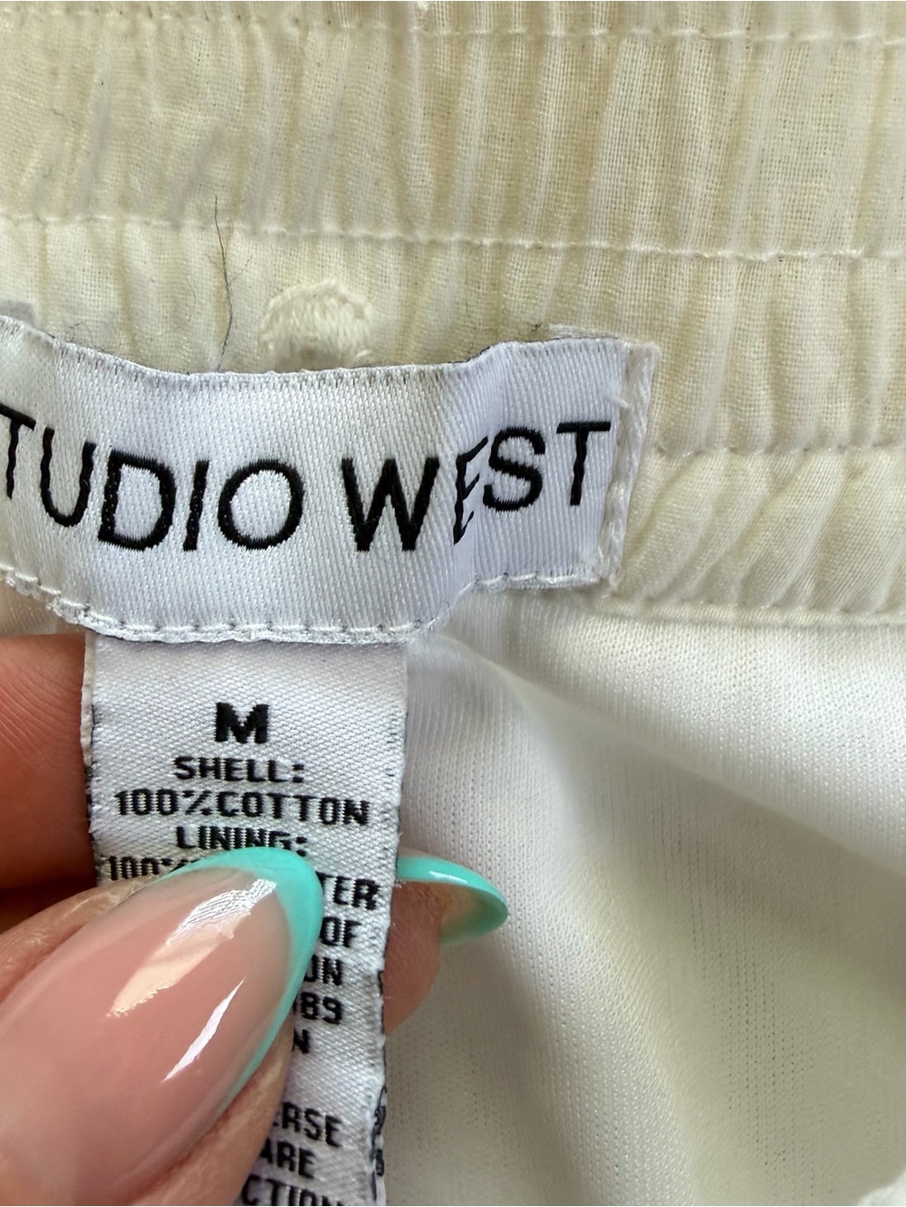 Studio West White Cotton Maxi Skirt M Eyelet Embroidery Lace Boho - Picture 7 of 12